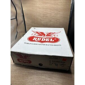 VINTAGE RUDEL Cowboy Boots Mens 9 EE Black Italian Black Deer LEATHER Western